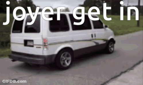 Joyer Get In White Van Driving Down Road GIF