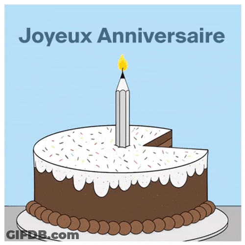 Joyeux Anniversaire Greeting Cake GIF