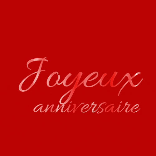 Joyeux Anniversaire Greeting With Red Background GIF