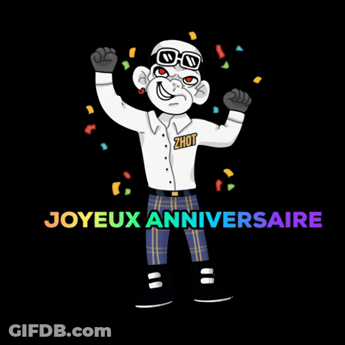 Joyeux Anniversaire Happy Monkey Animation GIF