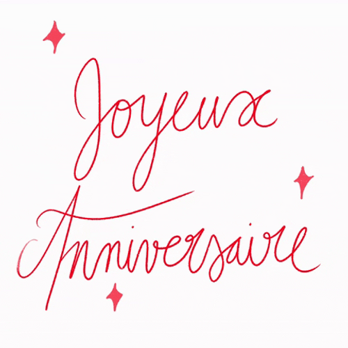 Joyeux Anniversaire Moving Words Greeting GIF