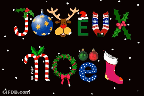 Joyeux Noel Black Background GIF