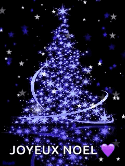 Joyeux Noel Purple Christmas Tree GIF