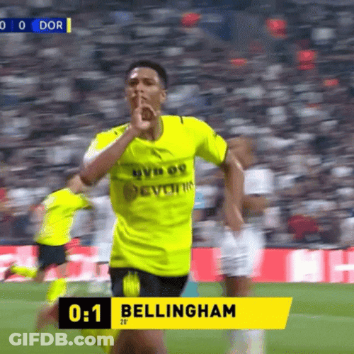 Jude Bellingham Running To The Crowds GIF