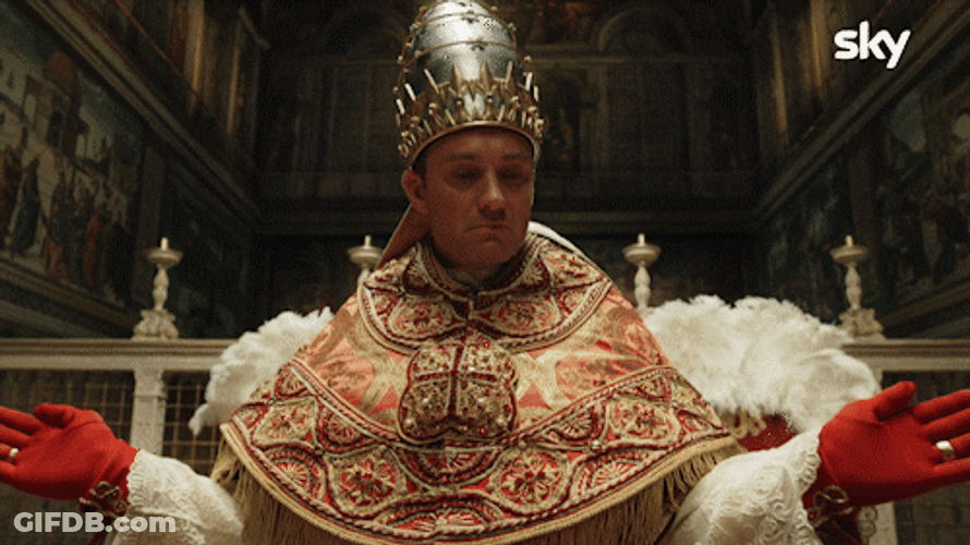 Jude Law Young Pope Riding Pope Mobile GIF