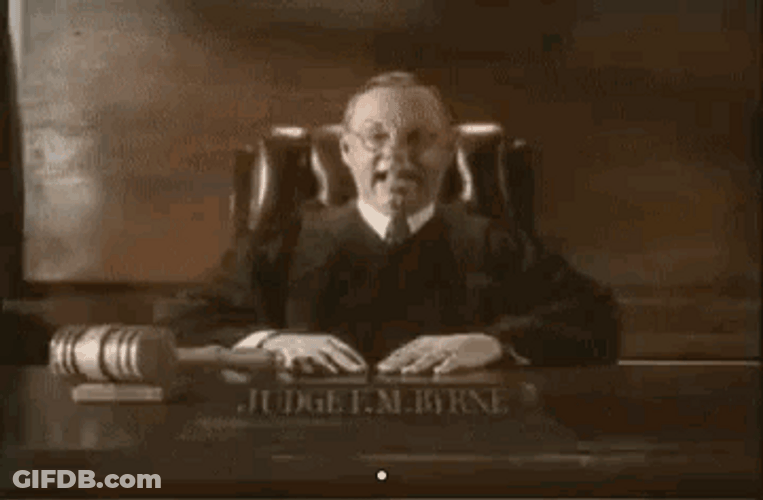 Judge Byrne Pounding Gavel GIF