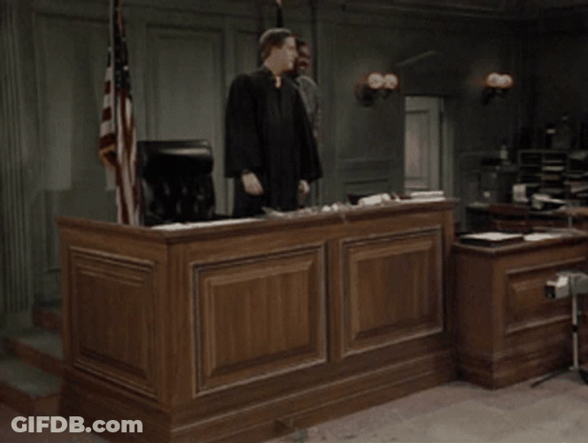Judge Destroying Table With Gavel Night Court GIF