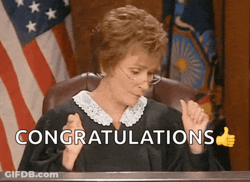 Judge Giving Thumbs Up Congratulations GIF