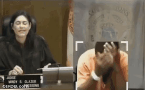 Judge Mindy S. Glazer Presiding Over Man Covering Face GIF