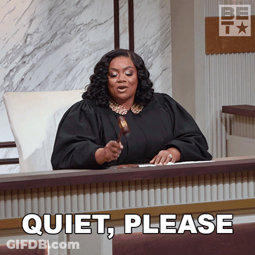 Judge Sitting At Desk Quiet Please GIF