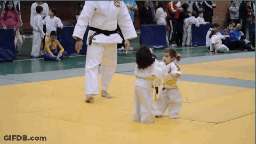 Judo Kids Pin Down GIF