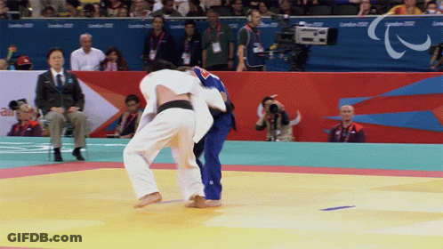 Judo Match In Front Of London 2012 Sign GIF