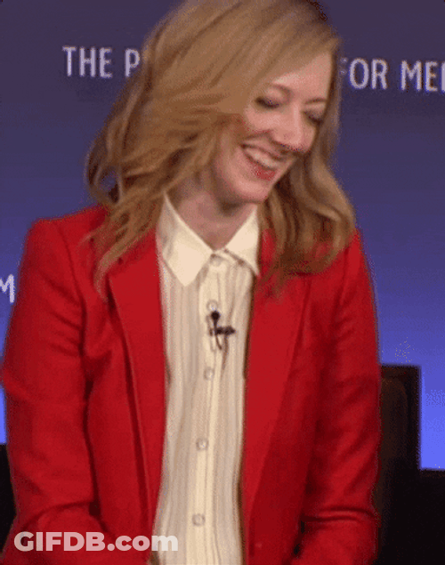 Judy Greer Interview Knee Slap GIF
