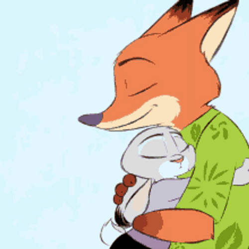 Judy Hopps And Nick Wilde Zootopia Comfort Hug GIF
