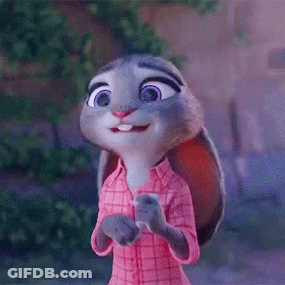 Judy Hopps From Zootopia Is Wearing A Pink Plaid Shirt And Dancing . GIF