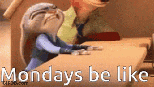 Judy Hopps Sitting At Desk Mondays Be Like GIF