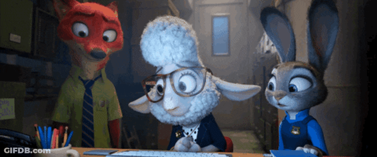 Judy Hopps With Bellwether And Wilde GIF
