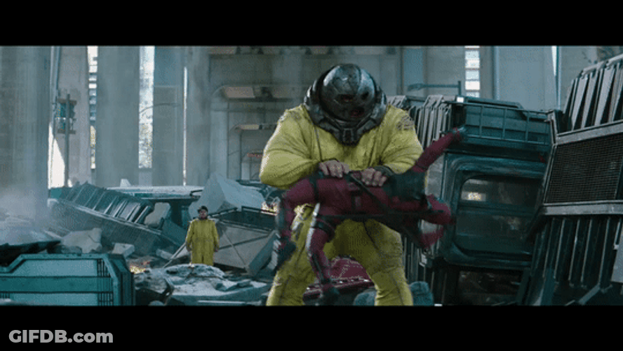 Juggernaut Ripping Deadpool GIF