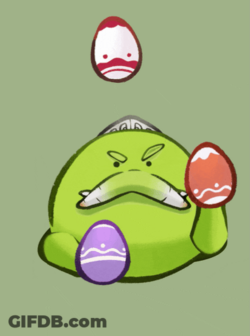 Juggling Eggs Axie Cartoon GIF
