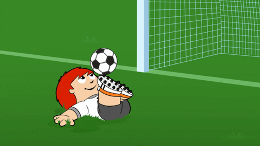 Juggling Football Animated Boy GIF