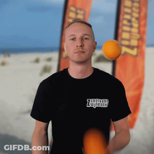 Juggling Orange Hitting Face Fail GIF
