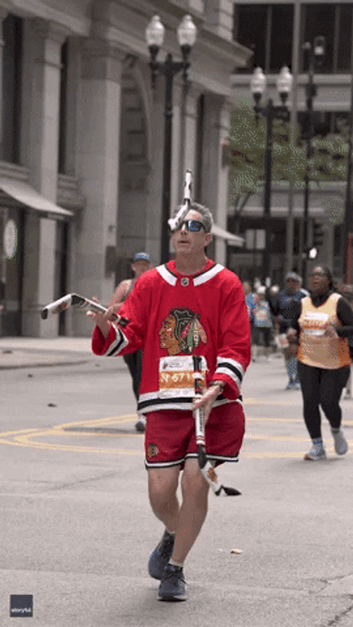 Juggling Pins Chicago Marathon GIF