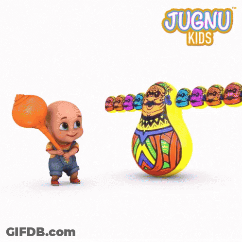 Jugnu Kids Baby On Colorful Caterpillar GIF