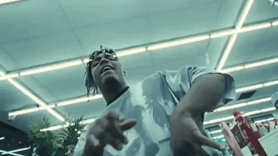 Juice Wrld Singing Upside Down GIF