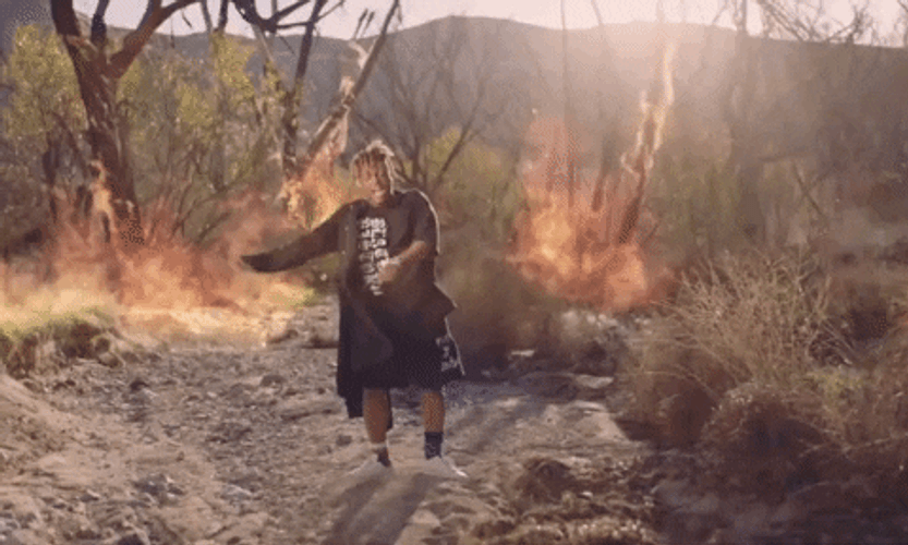 Juice Wrld Singing With Fire GIF