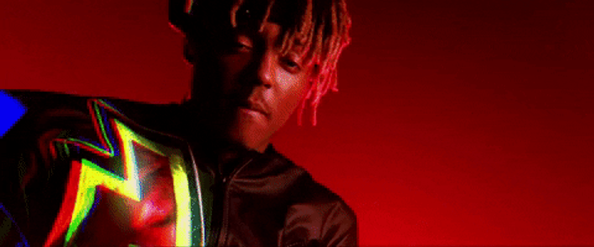 Juice Wrld With Flaming Effects GIF