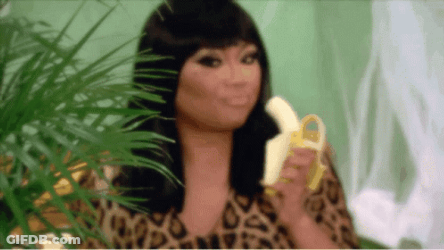 Jujubee On Bangs Eating Banana GIF
