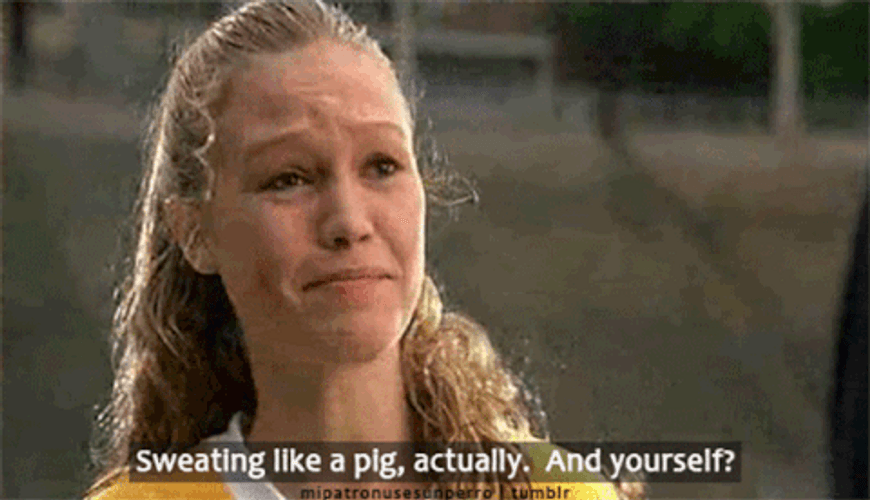 Julia Stiles Nervous Sweating Like A Pig GIF
