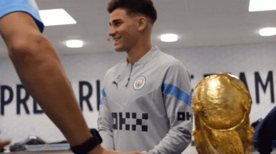 Julian Alvarez Smiles GIF