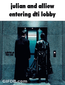 Julian And Alliew Entering Dti Lobby In A Matrix Movie GIF