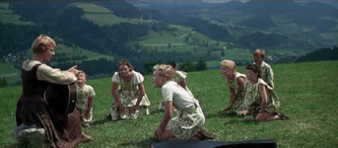 Julie Andrews Singing Von Trapp Children GIF