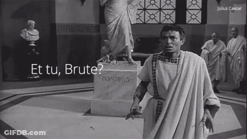 Julius Caesar Et Tu Brute Black And White Photo GIF