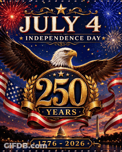 July 4Th Poster 250 Years GIF