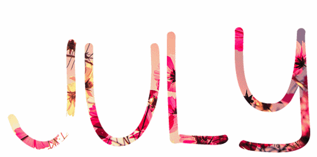 July Word Art GIF