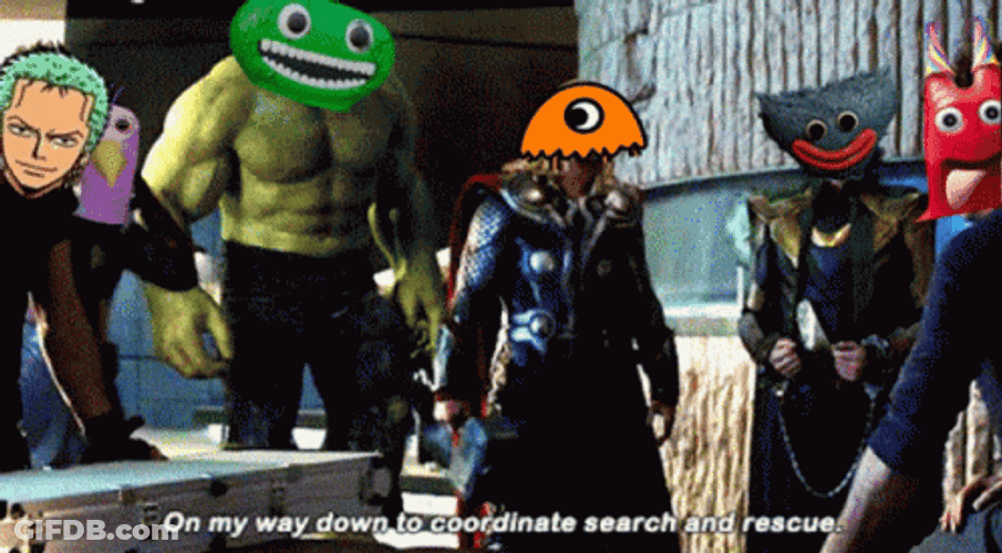 Jumbo Josh Head Mask Together With Friends GIF