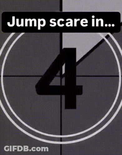 Jump Scare Sign With Number Four GIF