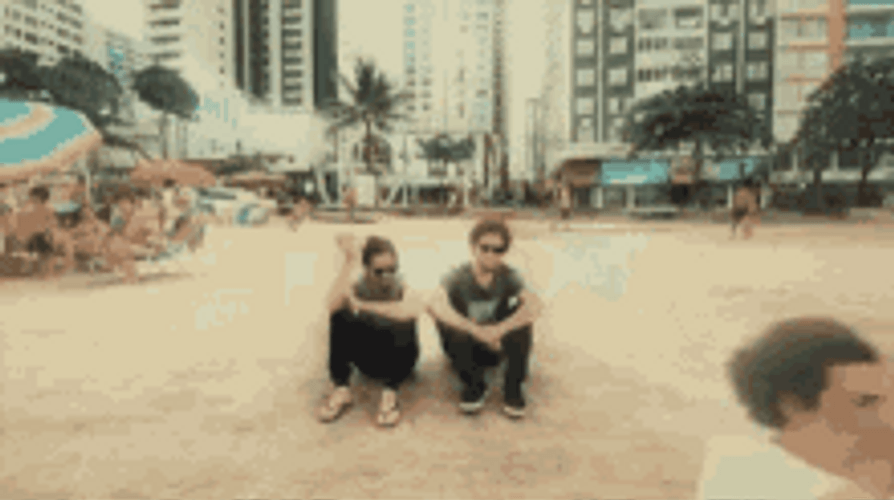 Jumping Backwards Over Friends GIF