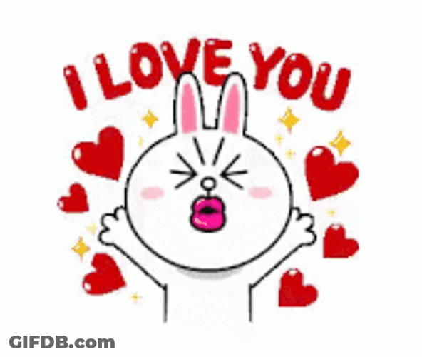 Jumping Bunny Love You So Much GIF