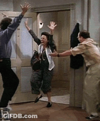 Jumping Couple With Man Holding Hands GIF