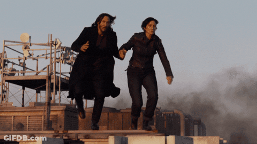 Jumping From Building Keanu Reeves Matrix GIF