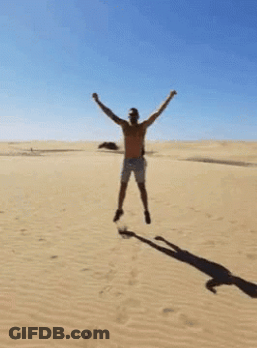 Jumping In The Desert GIF