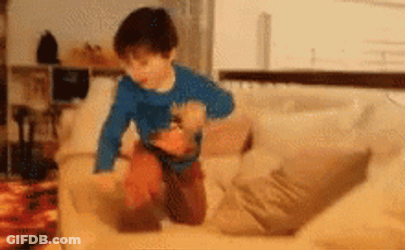 Jumping Kid Floor Is Lava GIF