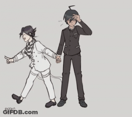 Jumping Kokichi On Shuichi GIF