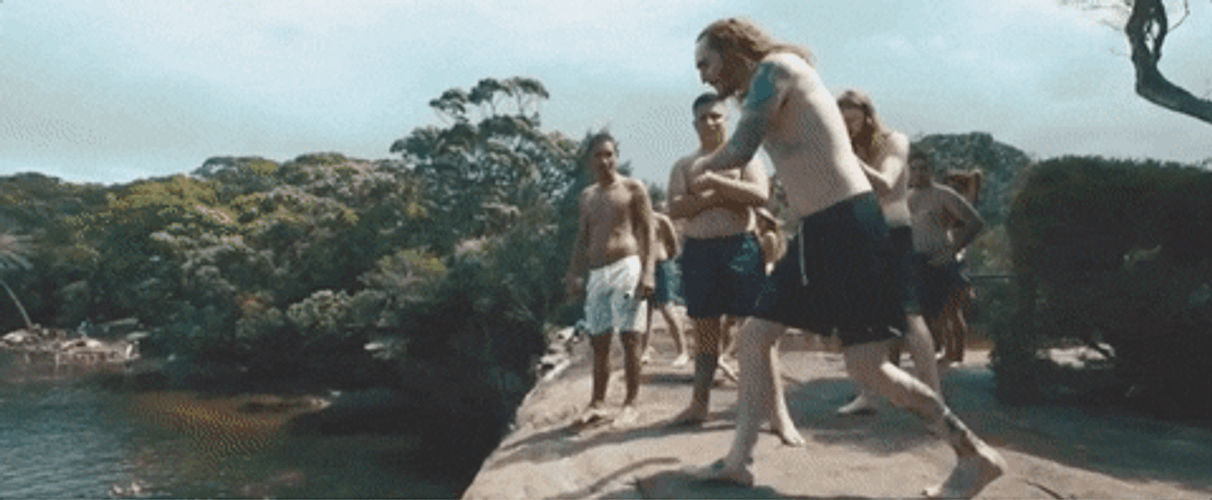 Jumping Off A Cliff Around The World And Back GIF