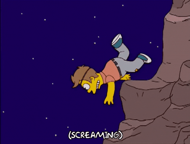 Jumping Off A Cliff Bart Simpson GIF