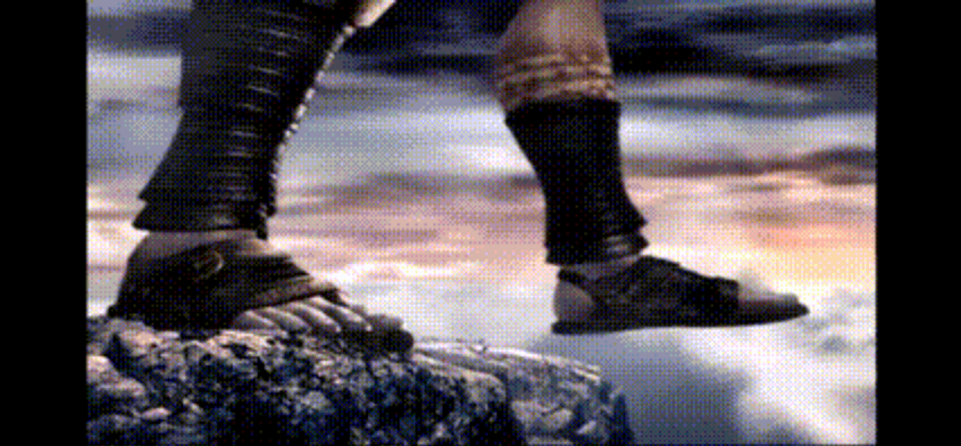 Jumping Off A Cliff Kratos Meme GIF